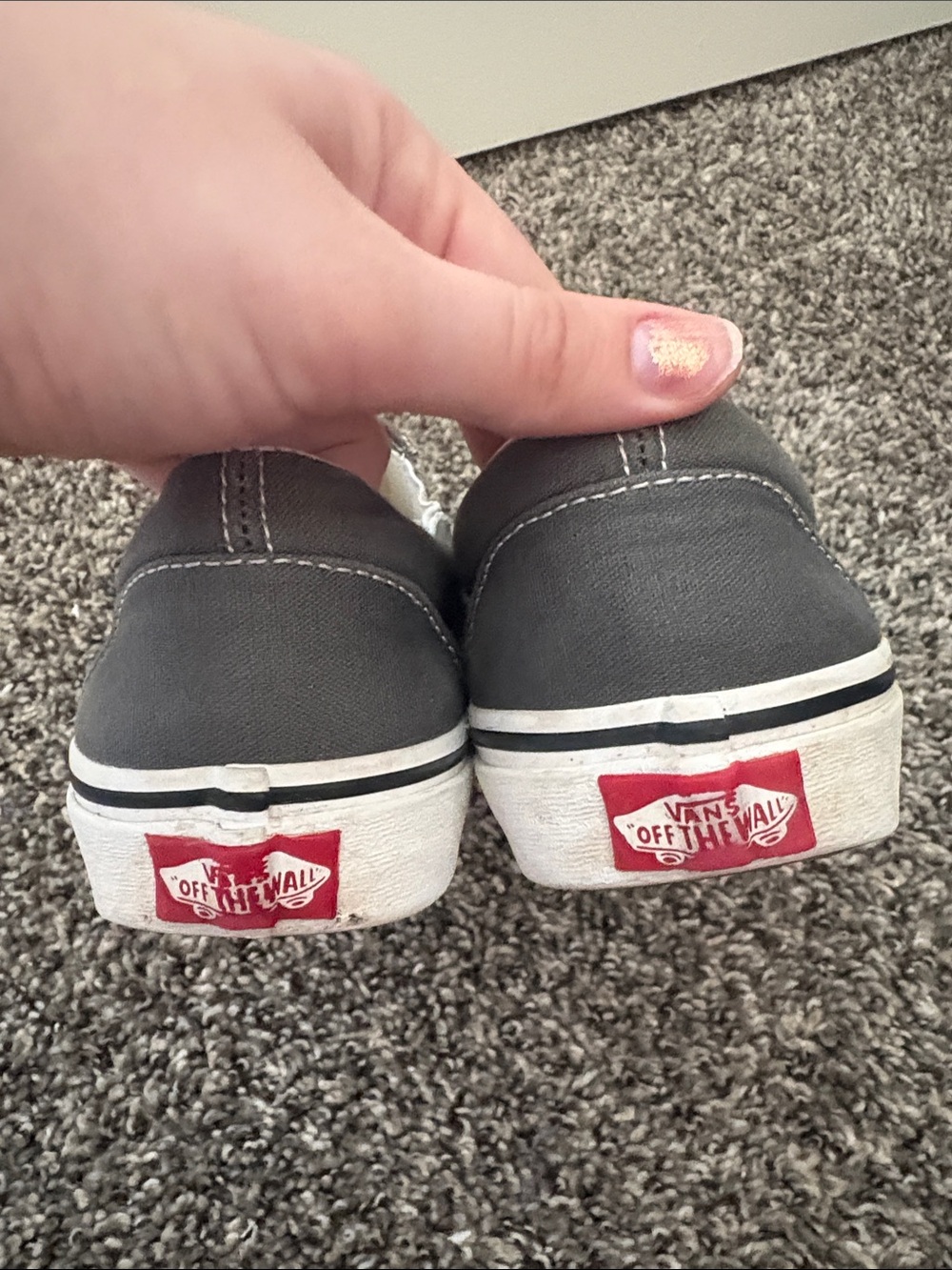 Vans Gray Canvas Slip-On Loafers - Picture 7 of 8